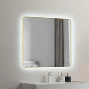Kodaen INFINITY  Gold framed back-lit LED mirror. 35"Wx32"H