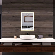 Kodaen Infinity SP Gold framed front-lit LED mirror. 20Wx28H