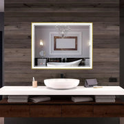 Kodaen Infinity SP Gold framed front-lit LED mirror. 40Wx30H