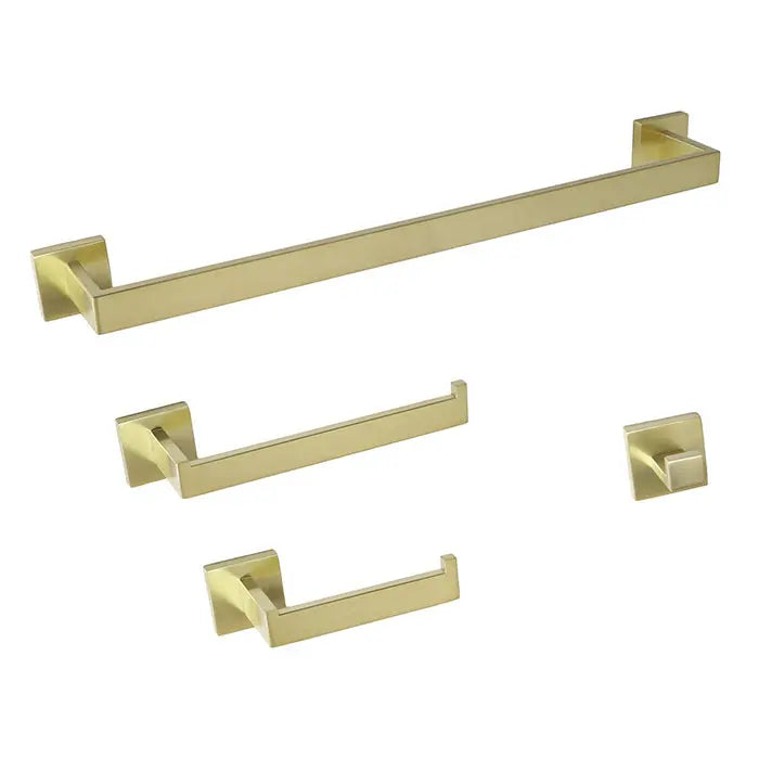 Kodaen MADISON serie. 4-pic bathroom hardware set in brushed gold.