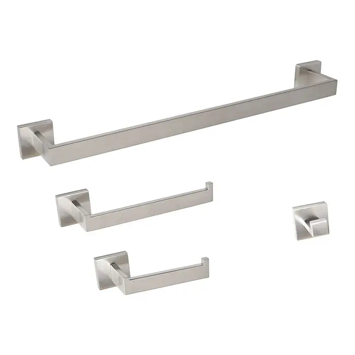 Kodaen MADISON serie. 4-pic bathroom hardware set in brushed nickel.