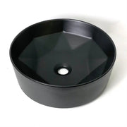 Kodaen Matte Black Ceramic round vessel sink 14 1/6" x 14 1/6" x 4 3/4"