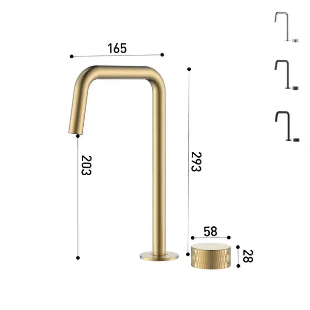Kodaen NoHo 2-piece Vessel Sink Bathroom Faucet Matte Black