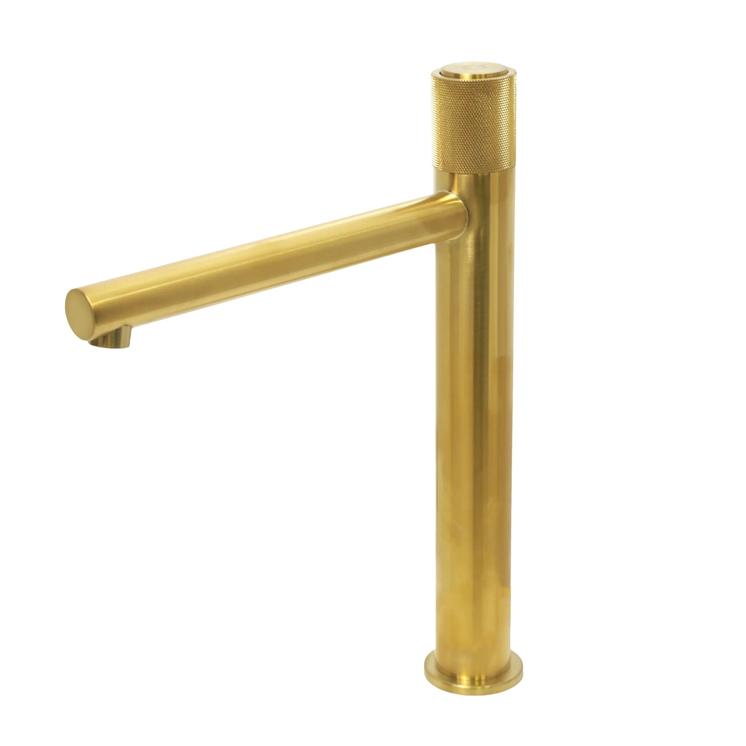 Kodaen NoHo Thermostatic Control Vessel Sink Bathroom Faucet in rich brushed gold.
