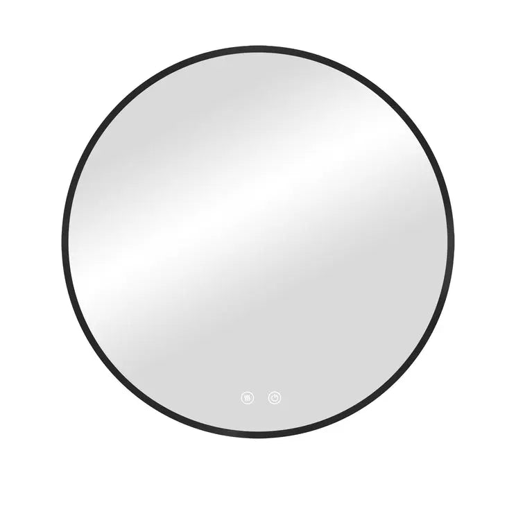 Kodaen  ROUNDY Circular Black framed back-lit LED mirror. 28"