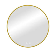 Kodaen ROUNDY Circular Gold framed back-lit LED mirror. 28"