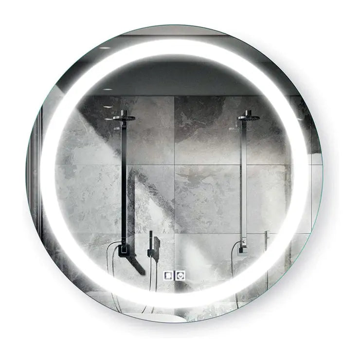 Kodaen ROUNDY  circular Framless front-lit LED mirror. Round style. 24" diameter