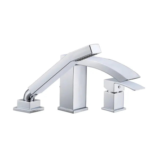 Kodaen SATRO  Bathroom 3-hole deckmount tub filler. Polished chrome.