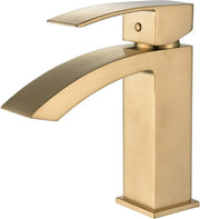 Kodaen SATRO Single Hole Bathroom Faucet in Brushed Gold