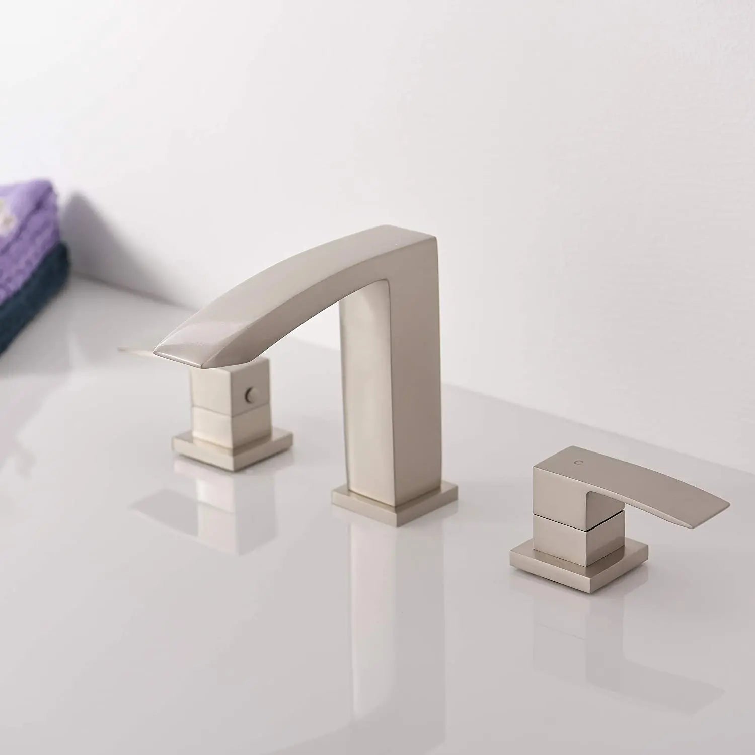 Kodaen SATRO Three Holes Widespread Bathroom Faucet in brushed nickel