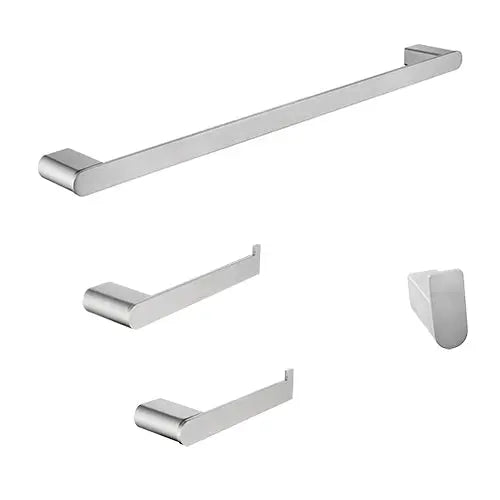 Kodaen TIMELYSS serie. 4-pic bathroom hardware set in brushed nickel.