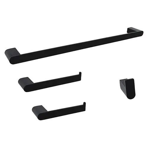 Kodaen TIMELYSS serie. 4-pic bathroom hardware set in matte black.