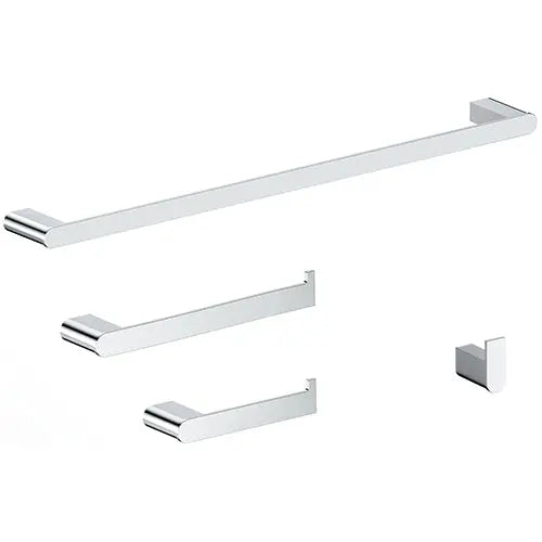 Kodaen TIMELYSS serie. 4-pic bathroom hardware set in polished chrome.