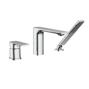 Kodaen TIMELYSS series. Bathroom 3-hole deckmount tub filler. Polished chrome.
