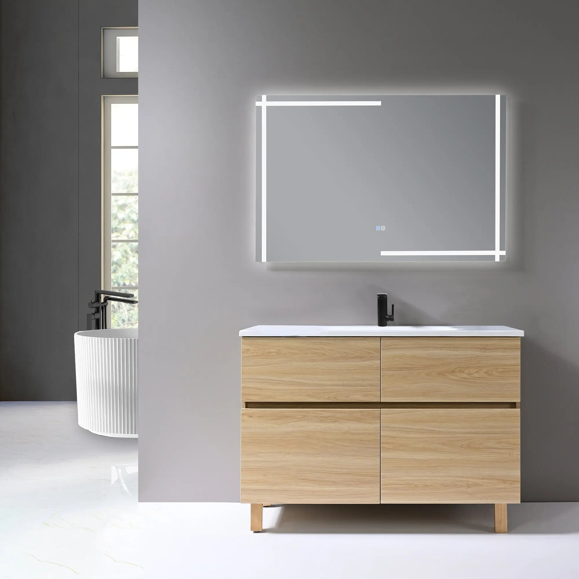 KodaenGIFTY  Framless front & back-lit LED mirror. 47"Wx32"H