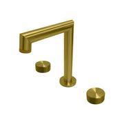 KodaenNoHo Three Holes Widespread Bathroom Faucet in Brushed Gold