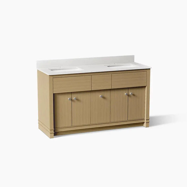 Kohler Alouette 60" Bathroom Vanity Cabinet with Sinks and Quartz Top - Plumbing Market