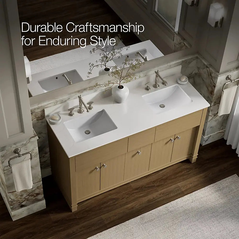 Kohler Alouette 60" Bathroom Vanity Cabinet with Sinks and Quartz Top - Plumbing Market