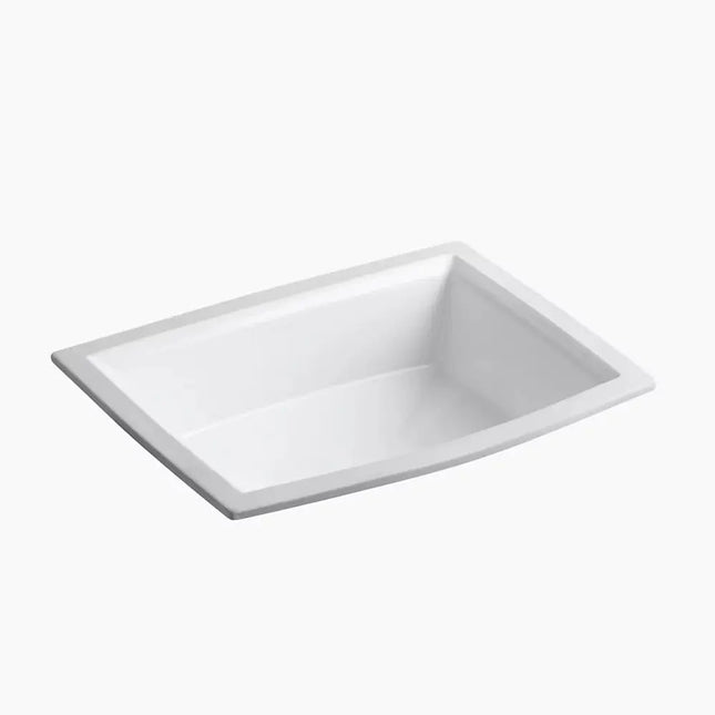 Kohler Archer 20 Inch Rectangular Undermount Bathroom Sink in White - Plumbing Market