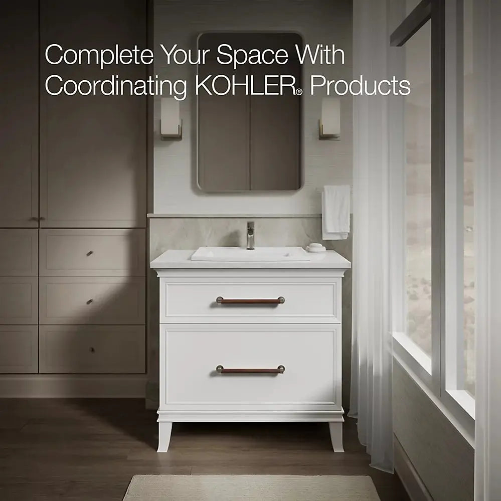 Kohler Archer 22-3/4" rectangular drop-in bathroom sink White - Plumbing Market