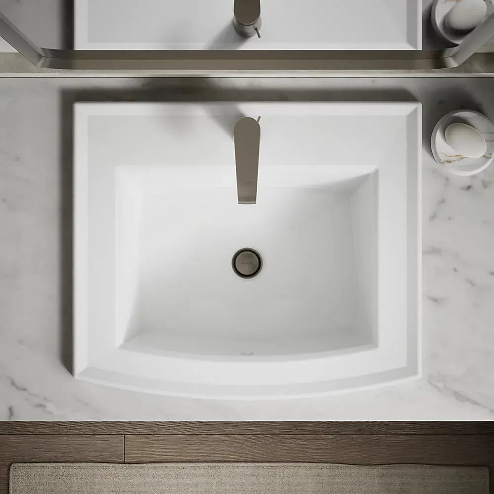 Kohler Archer 22-3/4" rectangular drop-in bathroom sink White - Plumbing Market