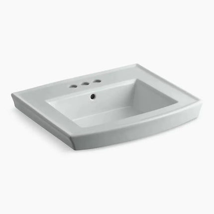Kohler Archer 24" rectangular pedestal bathroom sink in Ice Gray - Plumbing Market