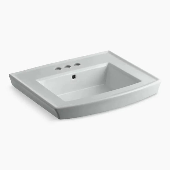 Kohler Archer 24" rectangular pedestal bathroom sink in Ice Gray - Plumbing Market