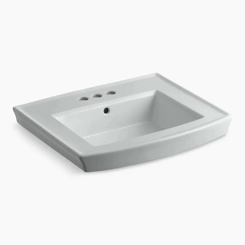 Kohler Archer 24" rectangular pedestal bathroom sink in Ice Gray - Plumbing Market