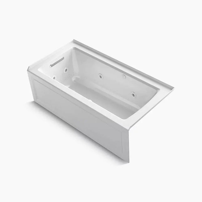 Kohler Archer 60" x 30" alcove Heated BubbleMassage air bath and whirlpool, left drain K-1947-XGHLA-0 - Plumbing Market