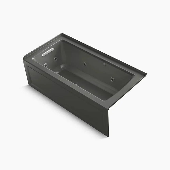 Kohler Archer 60" x 30" alcove Heated BubbleMassage air bath and whirlpool, left drain K-1947-XGHLA-58 - Plumbing Market