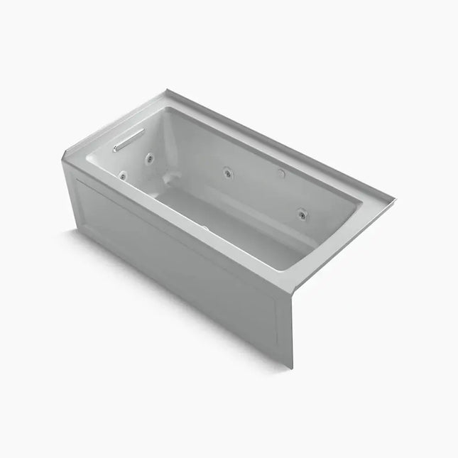 Kohler Archer 60" x 30" alcove Heated BubbleMassage air bath and whirlpool, left drain K-1947-XGHLA-95 - Plumbing Market
