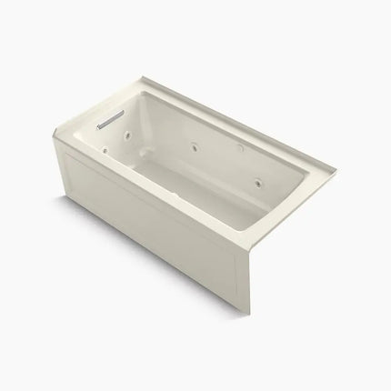Kohler Archer 60" x 30" alcove Heated BubbleMassage air bath and whirlpool, left drain K-1947-XGHLA-96 - Plumbing Market