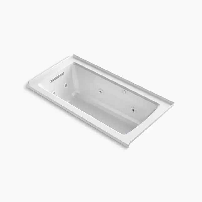 Kohler Archer 60" x 30" alcove Heated BubbleMassage air bath and whirlpool, left drain K-1947-XHGHL-0 - Plumbing Market