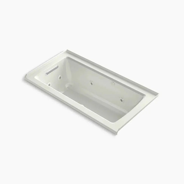 Kohler Archer 60" x 30" alcove Heated BubbleMassage air bath and whirlpool, left drain K-1947-XHGHL-NY - Plumbing Market