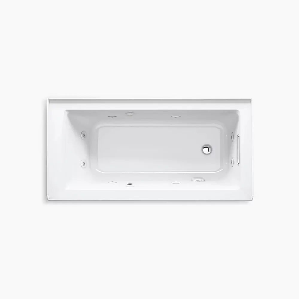 Kohler Archer 60" x 30" alcove Heated BubbleMassage air bath and whirlpool, right drain K-1947-XGHRA-0 - Plumbing Market