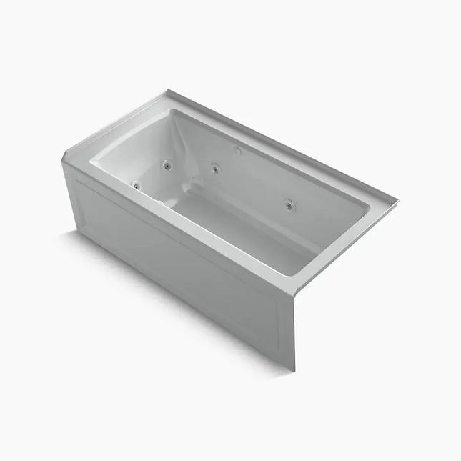 Kohler Archer 60" x 30" alcove Heated BubbleMassage air bath and whirlpool, right drain K-1947-XGHRA-95 - Plumbing Market
