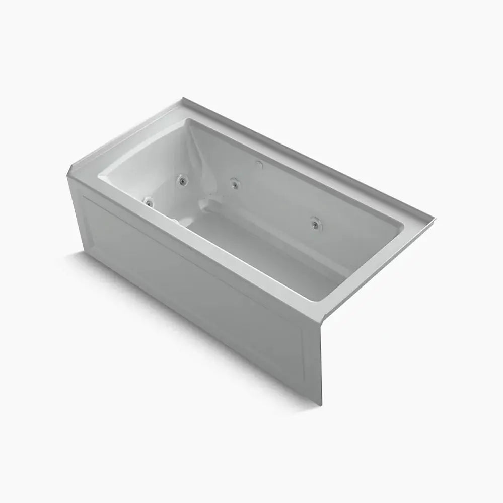 Kohler Archer 60" x 30" alcove Heated BubbleMassage air bath and whirlpool, right drain K-1947-XGHRA-95 - Plumbing Market