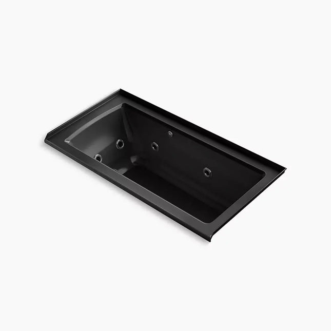 Kohler Archer 60" x 30" alcove Heated BubbleMassage air bath and whirlpool, right drain K-1947-XHGHR-7 - Plumbing Market