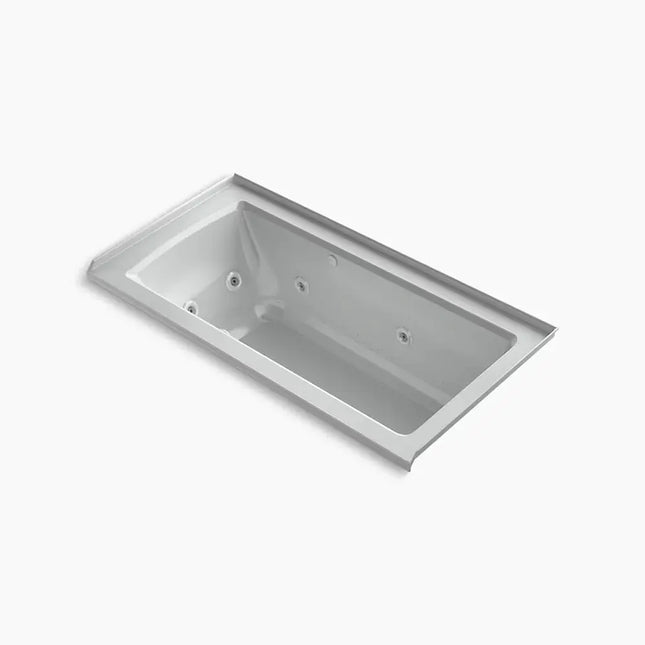 Kohler Archer 60" x 30" alcove Heated BubbleMassage air bath and whirlpool, right drain K-1947-XHGHR-95 - Plumbing Market