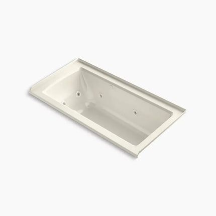 Kohler Archer 60" x 30" alcove Heated BubbleMassage air bath and whirlpool, right drain K-1947-XHGHR-96 - Plumbing Market
