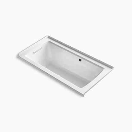 Kohler Archer 60" x 30" alcove Heated BubbleMassage air bath with Bask heated surface, left drain K-1947-GHLW-0 - Plumbing Market