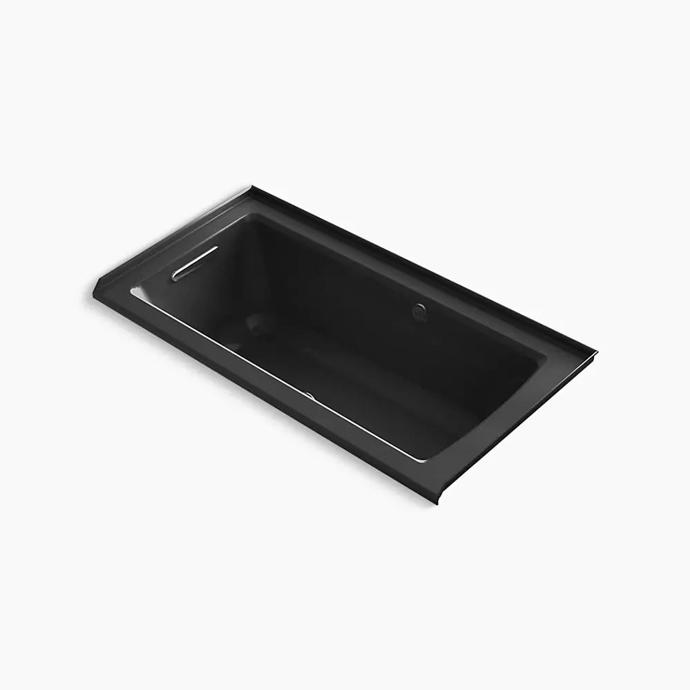 Kohler Archer 60" x 30" alcove Heated BubbleMassage air bath with Bask heated surface, left drain K-1947-GHLW-7 - Plumbing Market
