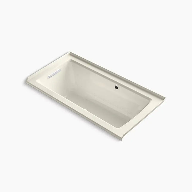 Kohler Archer 60" x 30" alcove Heated BubbleMassage air bath with Bask heated surface, left drain K-1947-GHLW-96 - Plumbing Market