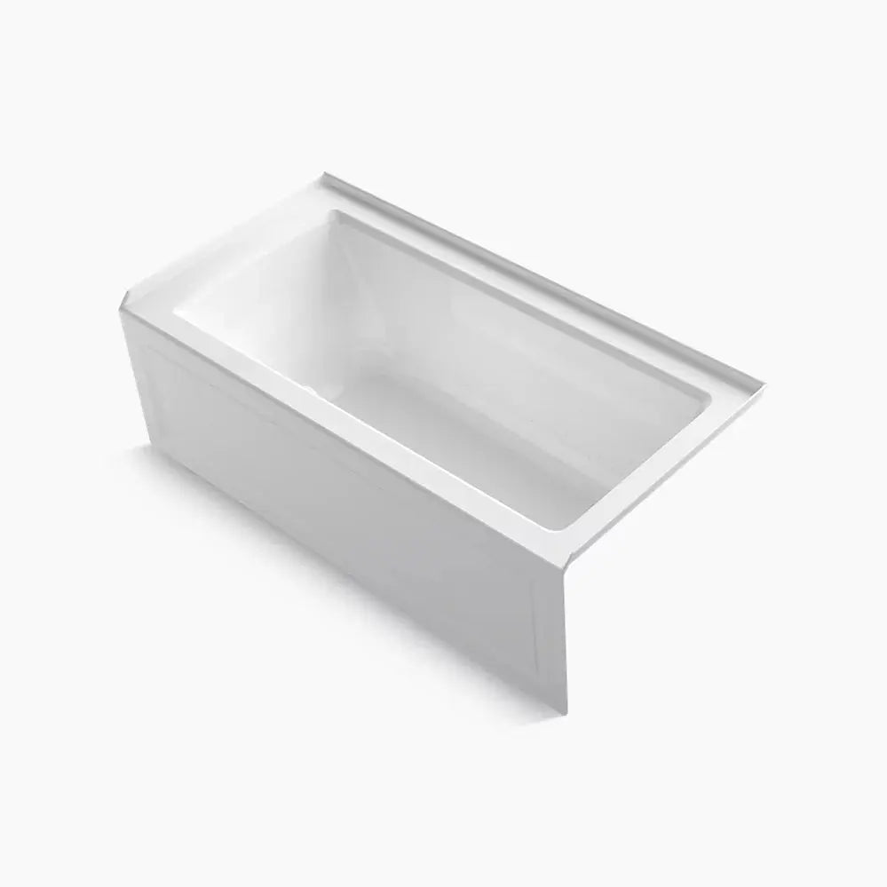 Kohler Archer 60" x 30" alcove Heated BubbleMassage air bath with Bask heated surface, right drain K-1947-GHRAW-0 - Plumbing Market