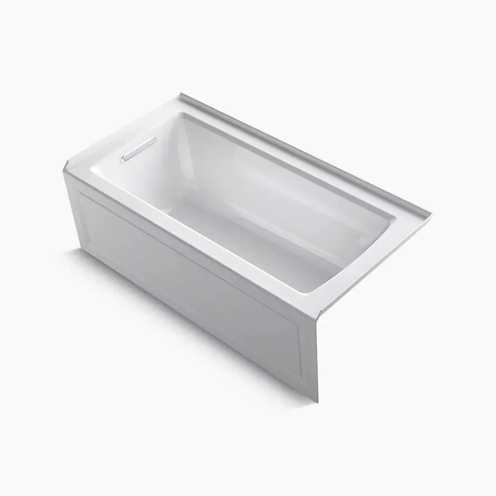 Kohler Archer 60" x 30" alcove bath with Bask heated surface, alcove left drain K-1946-LAW-0 - Plumbing Market