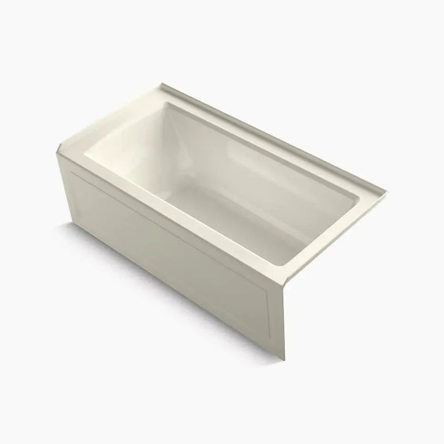 Kohler Archer 60" x 30" alcove bath with Bask heated surface, right drain K-1946-RAW-96 - Plumbing Market