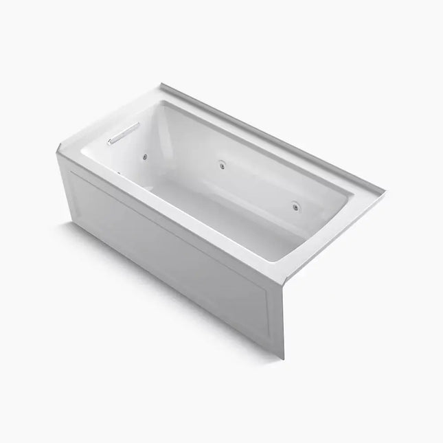 Kohler Archer 60" x 30" alcove heated whirlpool bath, left drain K-1947-HLA-0 - Plumbing Market
