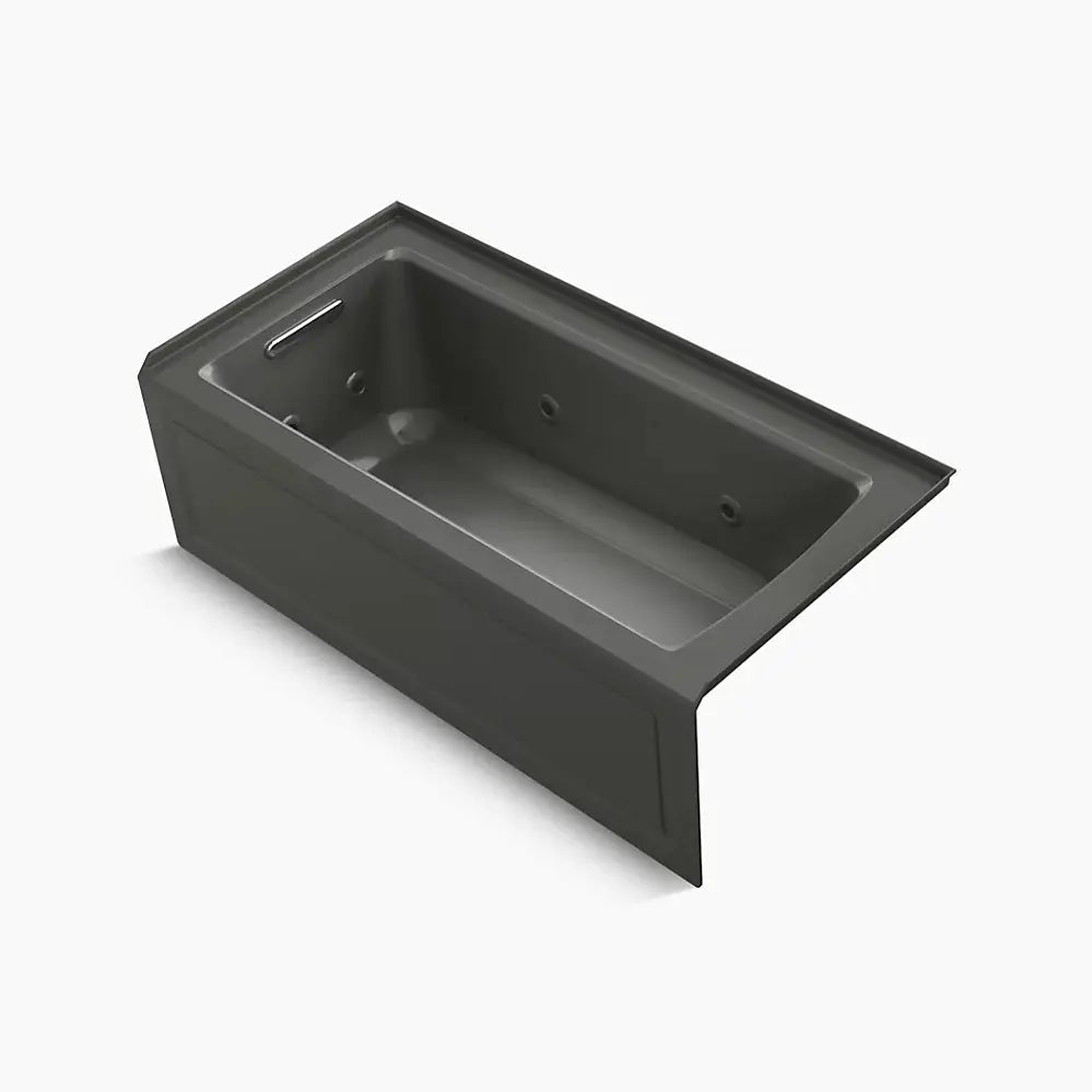 Kohler Archer 60" x 30" alcove heated whirlpool bath, left drain K-1947-HLA-58 - Plumbing Market