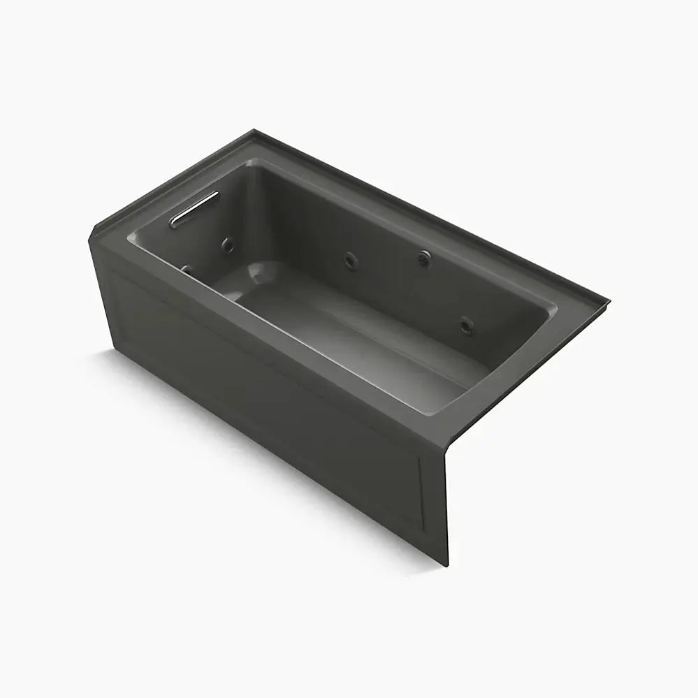 Kohler Archer 60" x 30" alcove whirlpool bath with Bask heated surface, left drain K-1947-LAW-58 - Plumbing Market