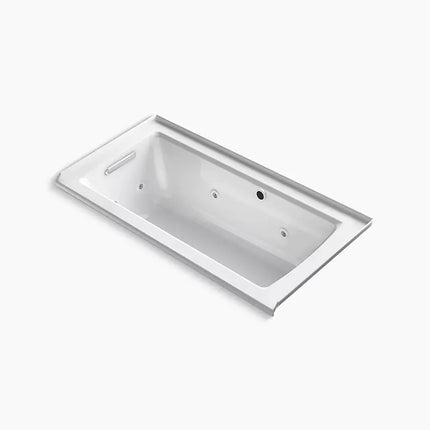 Kohler Archer 60" x 30" alcove whirlpool bath with Bask heated surface, left drain K-1947-LW-0 - Plumbing Market
